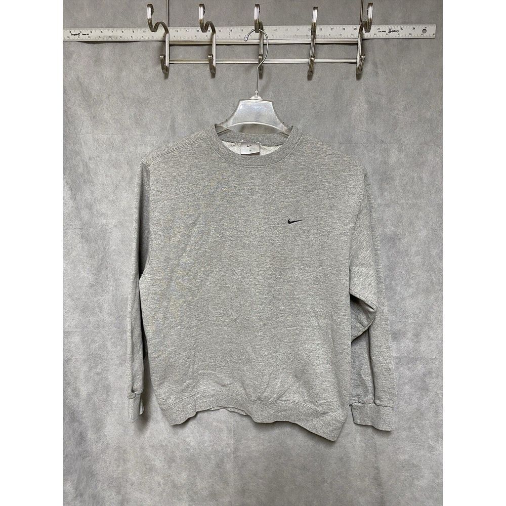 VTG Nike Sweatshirt Men M Gray Tag Pullover Crewneck Fleece Lined Sweater Y2K